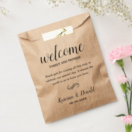 Sacolinha Rustic Kraft Wedding Welcome Bolsas Favoritas
