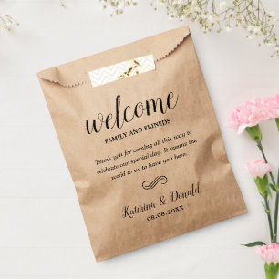 Sacolinha Rustic Kraft Wedding Welcome Bolsas Favoritas