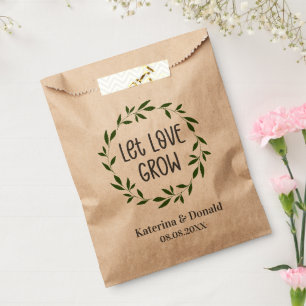 Sacolinha Rustic Let Love Cultivar Seed Casamento Favor Bag