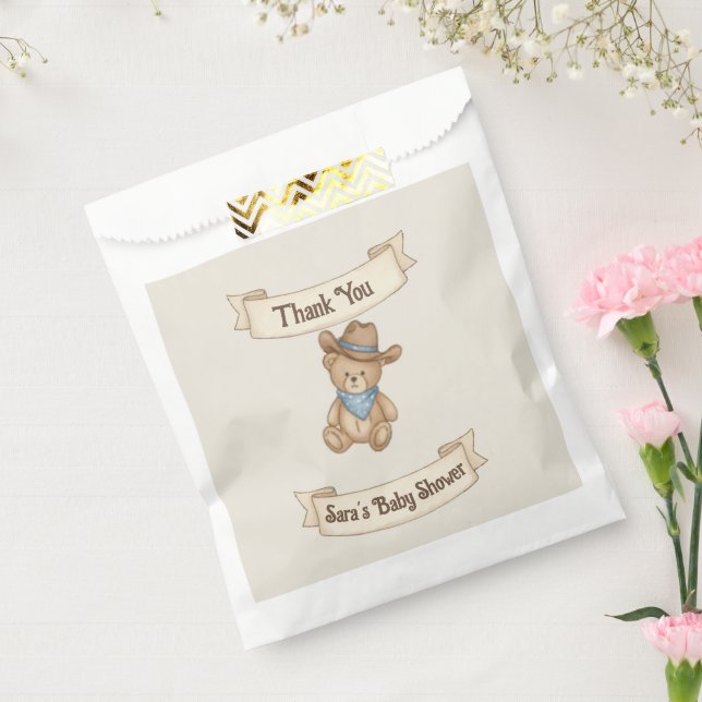 Sacolinha Rustic Little Cowboy Chá de fraldas Favor Bag (Selado)
