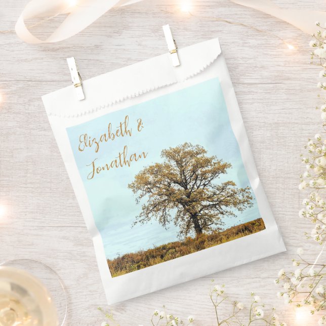 Sacolinha Rustic Oak Tree Autumn Wedding (Cortado)