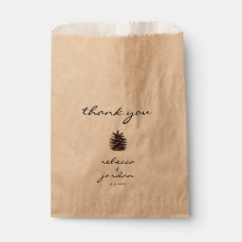 Sacolinha Rustic Pine Cone Obrigado Sacos De Presente