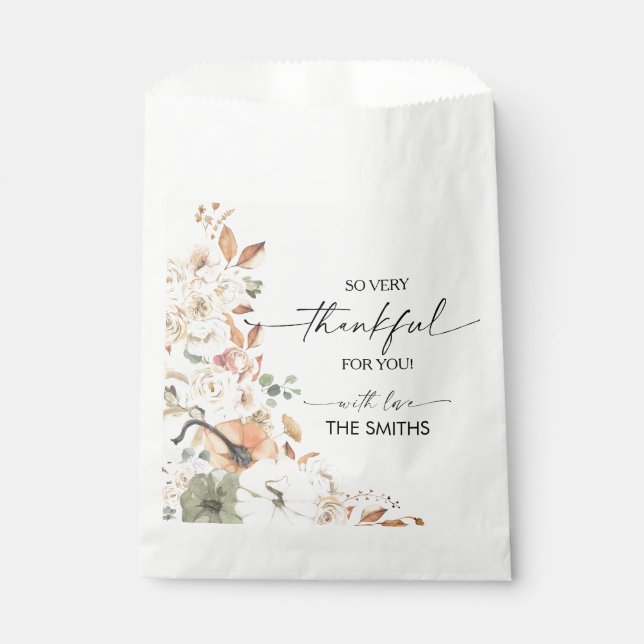 Sacolinha Rustic Pumpkins Thanksgiving Dinner Favor Bags (Frente)