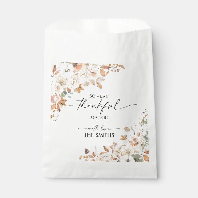 Sacolinha Rustic Pumpkins Thanksgiving Dinner Favor Bags (Frente)