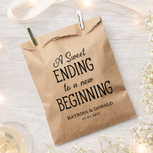 Sacolinha Rustic Sweet Ending Wedding Favor Bag