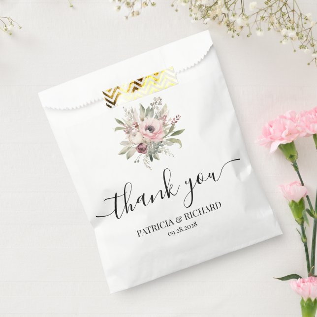 Sacolinha rustic watercolor floral bouquet (Selado)