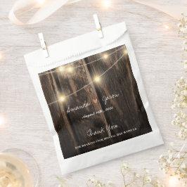 Sacolinha Rustic Wood Bride Group Obrigado Festa de casament