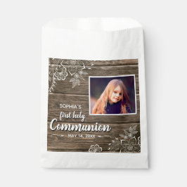 Sacolinha Rustic Wood Lace Primeira Foto Sagrada de Comunhão