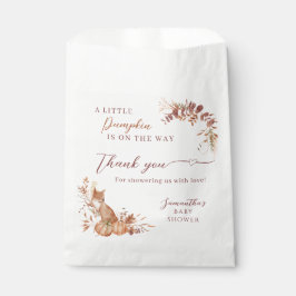 Sacolinha Rustic Woodland Fox Pumpkin Thank You