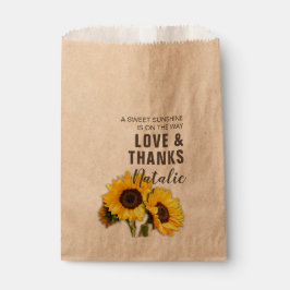 Sacolinha Rústico Sunflower Love and Obrigado Chá de fraldas