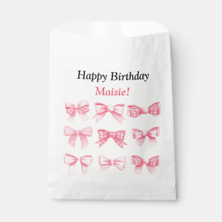 Sacolinha Saca de Presente de Aniversário com Laço Rosa Past