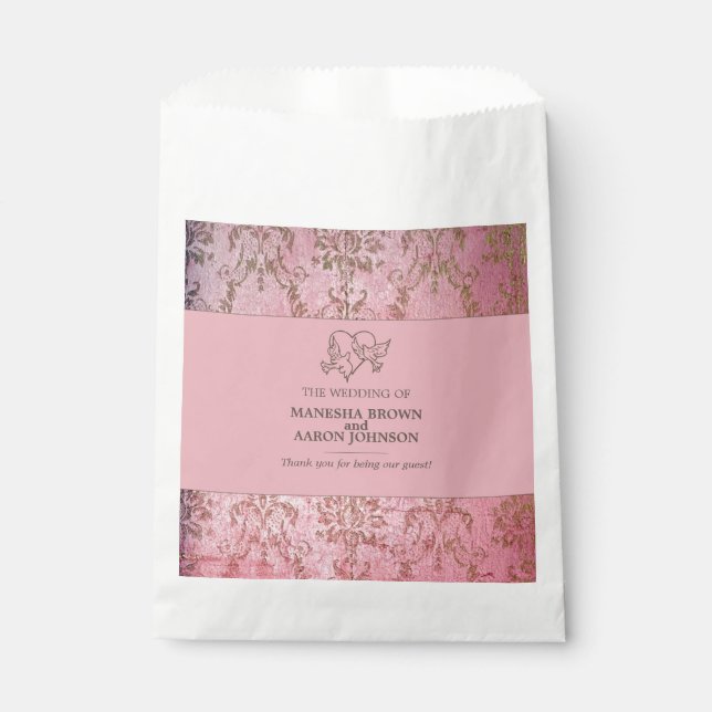 Sacolinha SACA ROSA RÚSTICA - Favor de Casamento (Frente)