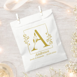 Sacolinha Sacar Letra Botânica a Dourado Moderna Personaliza