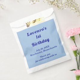 Sacolinha Sacas de Favor de Aniversário Infantil Azul Claro