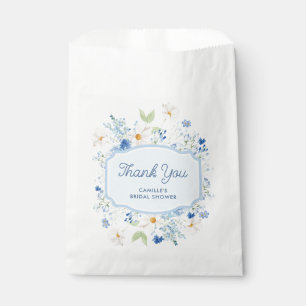 Sacolinha Sacas de papel azuis florais para lembrancinhas de