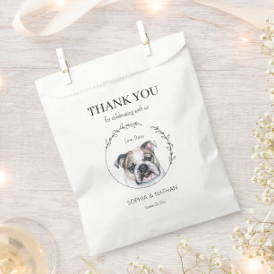 Sacolinha Saco de Agradecimento de Casamento de Bulldog Ingl