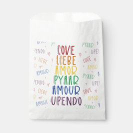 Sacolinha Saco de Favor Branco Arco-íris do Amor em Muitas L