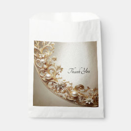 Sacolinha Saco de Favor com Floreio Dourado Ornamentado