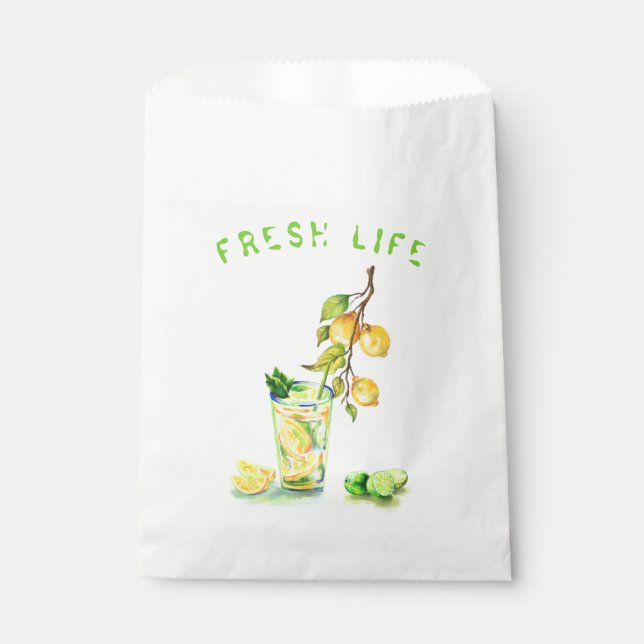 Sacolinha Saco de Favor de Bebida de Limão - Texto Personali (Frente)