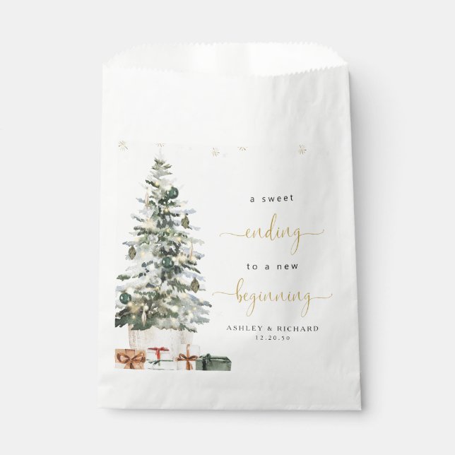 Sacolinha Saco de Favor de Casamento Árvore de Natal (Frente)