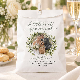 Sacolinha Saco de Favor de Casamento Botânico com Foto de Ca