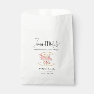 Sacolinha Saco de favor de casamento floral cor-de-rosa com 