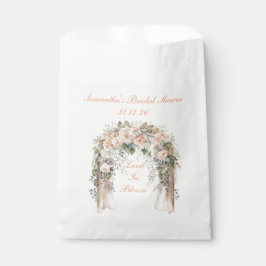 Sacolinha Saco de Favor de Casamento Floral Pêssego Elegante