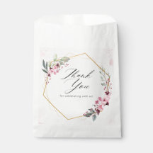 Saco de Favor de Casamento Floral Rosa Claro de Ag