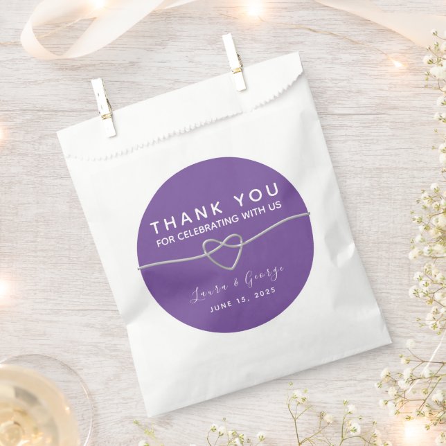 Sacolinha Saco de Favor de Casamento Roxo Simples (Cortado)
