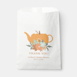 Sacolinha Saco de Favor de Chá de Bebê Abóbora Tea Party