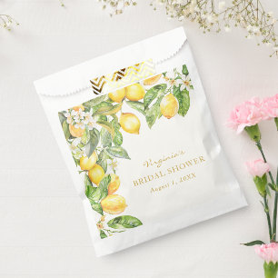 Sacolinha Saco de Favor de Chuveiro de Noiva Floral de Limão