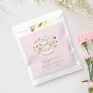 Sacolinha Saco de Favor de Festa de Chá Rosa