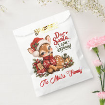 Saco de Favor de Natal Personalizado Rena Querido 