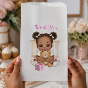 Sacolinha Saco de Favor de Obrigado para Menina Bebê Afro-Am