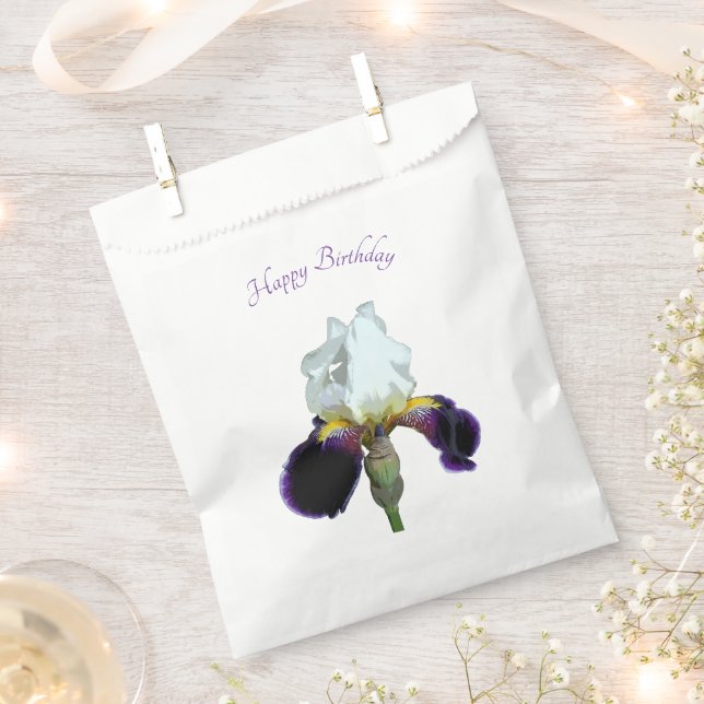 Sacolinha Saco de Favor de Papel Íris Roxo e Branco (Cortado)