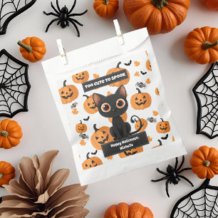 Sacolinha Saco de Favor do Halloween - Gato Preto Cute Perso