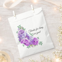 Saco de Favor Floral de Peônia Roxa Minimalista