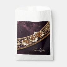 Saco de Favor Floral Dourado Ornamentado