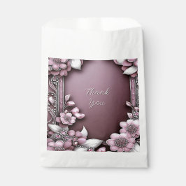 Sacolinha Saco de Favor Floral Rosa
