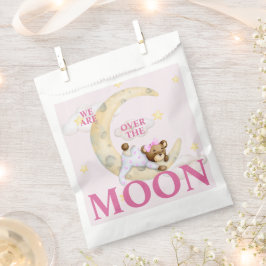 Sacolinha Saco de Favor para Chás de Bebê Menina na Lua