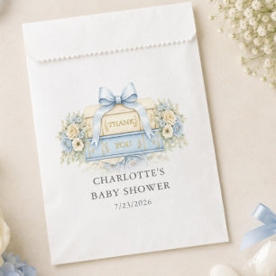Sacolinha Saco de Favor Personalizado para Chá de Bebê Blue