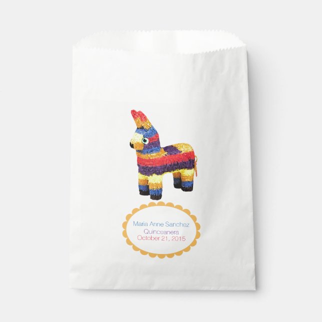 Sacolinha Saco de Favor Personalizado Pinata Mexicano (Frente)