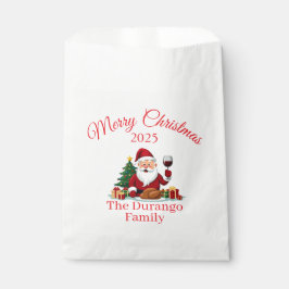 Sacolinha Saco de Favor Personalizável do Papai Noel Feliz p