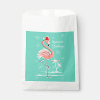 Saco de favores da Boas Reuniões do Natal Flamingo