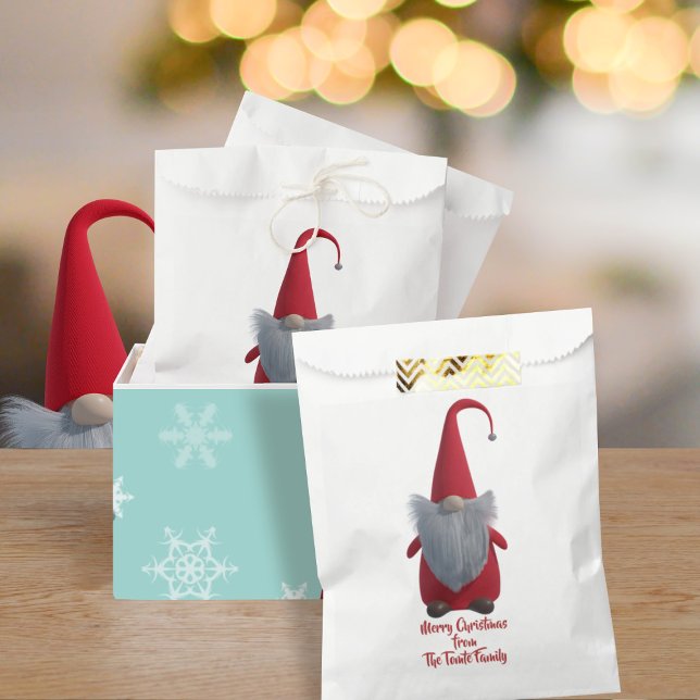 Sacolinha Saco de Favorito de Natal Alegre Gnomo Fofo (Festive gnome favor bags just for you!)