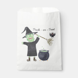 Sacolinha Saco de Favorito Divertido de Halloween com Bruxa