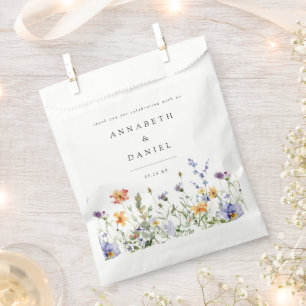 Sacolinha Saco de Lembrança de Casamento de Flores Silvestre