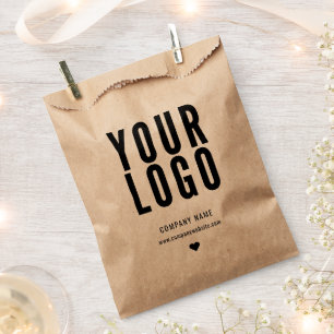 Sacolinha Saco de papel kraft promocional da empresa logotip