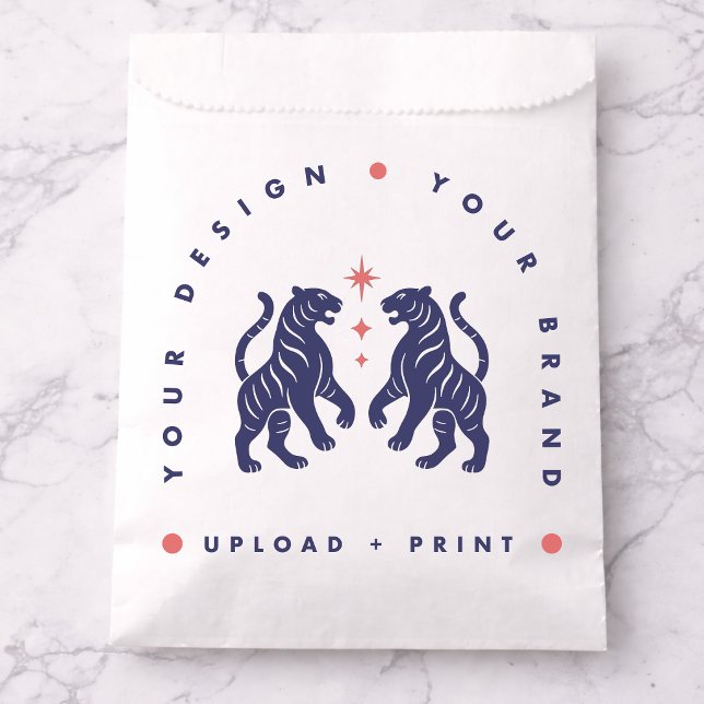 Sacolinha Saco de Papel Personalizado | Faça Upload do Seu D (Upload your artwork and turn these paper bags into branded packaging or special event favors)