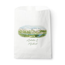 Saco de presente de Casamento Rustic Mountain Wate